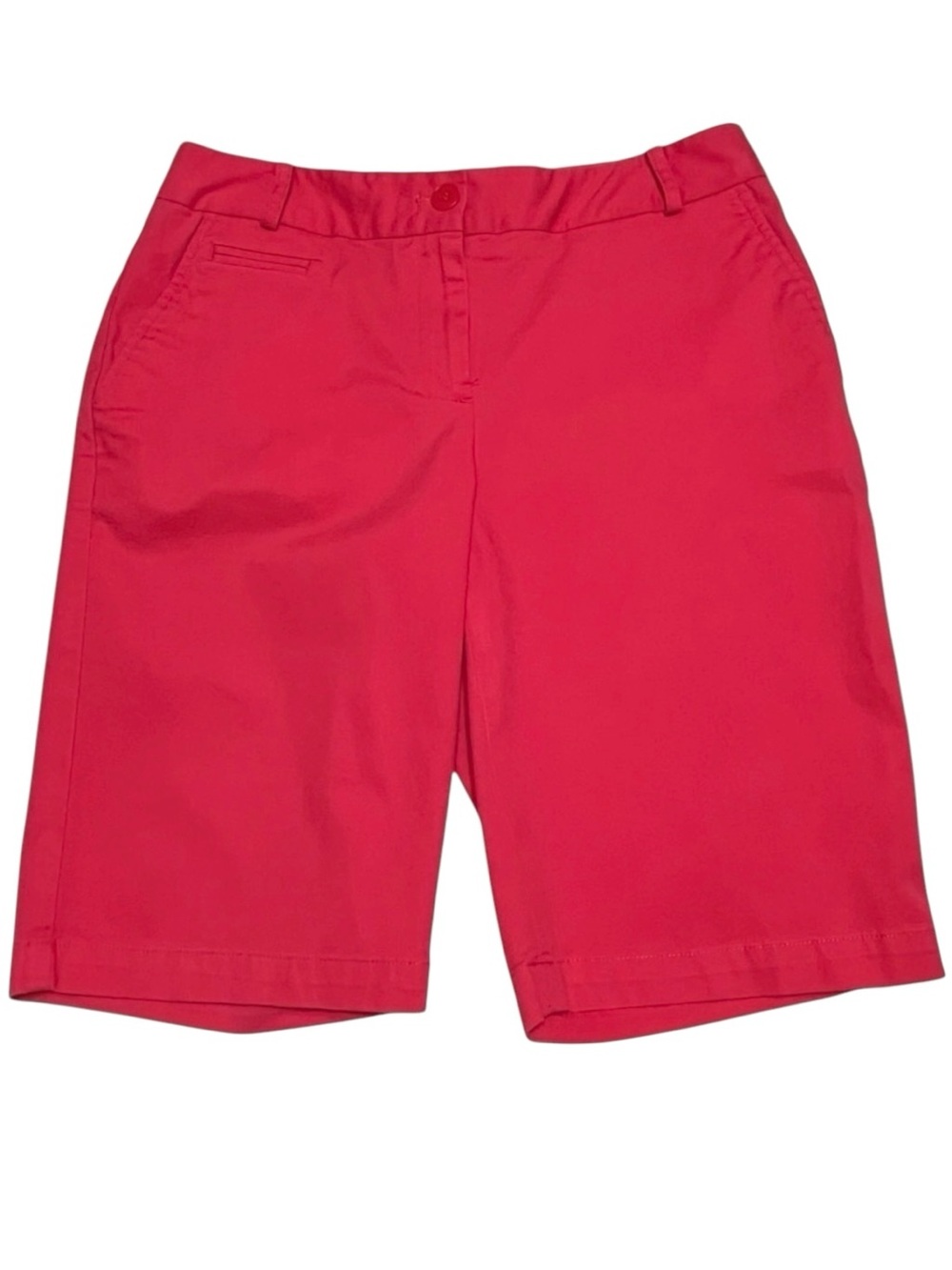 Talbots Chino Bermuda Shorts Pink Size 2 Cotton Stretch Preppy - Picture 3 of 12